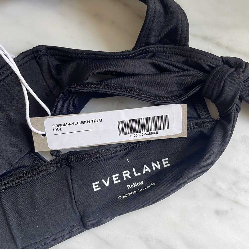 Everlane Womens size L Black The Triangle Bikini Top Tie Back Swim - Picture 7 of 7
